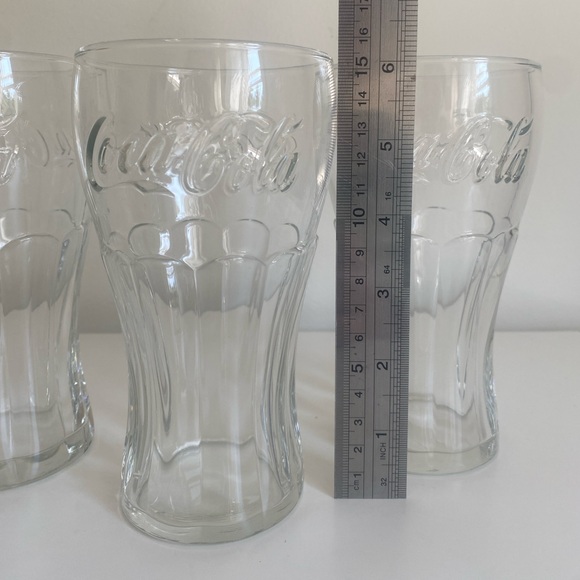 VTG Coca-Cola Classic Collectible Embossed Clear Drinking Glasses 16oz Set Of 3 - Picture 11 of 11